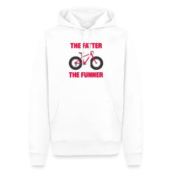 Plus il est gros, plus c’est amusant - Sweat à capuche Premium bio Homme - blanc - Devant - Nico (187cm)
