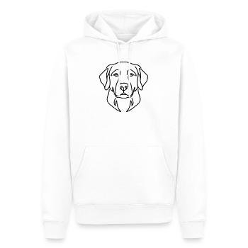 Labrador Head Dog Portrait Vector - Men’s Premium Organic Hoodie - white - Front - Nico (187cm)