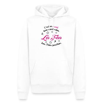 April-Geburtstag – Die Feen scheißen nicht! - Männer Premium Bio Hoodie - Weiß - Vorne - Nico (187cm)