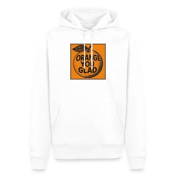 Orange You Glad Pun Tee - Men’s Premium Organic Hoodie - white - Front - Nico (187cm)