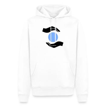 Monde de la Balle de Protection des Mains - Sweat à capuche Premium bio Homme - blanc - Devant - Nico (187cm)
