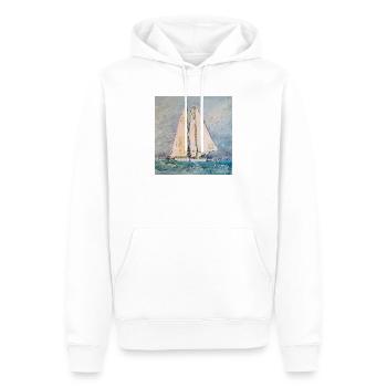 Voilier en mer - Sweat à capuche Premium bio Homme - blanc - Devant - Nico (187cm)
