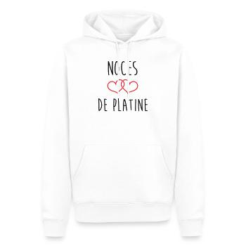 Platin-Hochzeit 70 Jahre - Männer Premium Bio Hoodie - Weiß - Vorne - Nico (187cm)