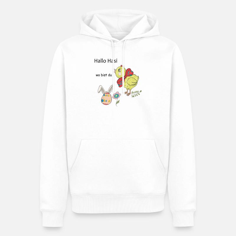 Poulet de Pâques avec nœud - Sweat à capuche Premium bio Homme - blanc