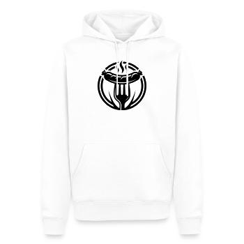 Icône de la Bratwurst à la saucisse - Sweat à capuche Premium bio Homme - blanc - Devant - Nico (187cm)