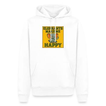 Les éléphants me rendent heureux - Éléphant vintage mignon - Sweat à capuche Premium bio Homme - blanc - Devant - Nico (187cm)