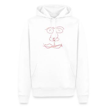 Face de ligne rouge - Sweat à capuche Premium bio Homme - blanc - Devant - Nico (187cm)