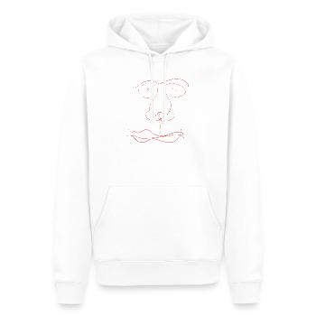Rote Abstrakte Gesichtslinie - Männer Premium Bio Hoodie - Weiß - Vorne - Nico (187cm)