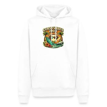 Surf Sunset Palm Trees Beach Design - Sweat à capuche Premium bio Homme - blanc - Devant - Nico (187cm)