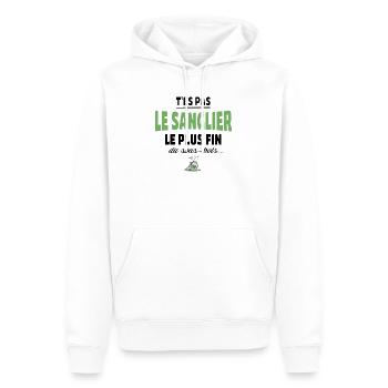 T’es pas le sanglier le plus fin du sous-bois - Sweat à capuche Premium bio Homme - blanc - Devant - Nico (187cm)