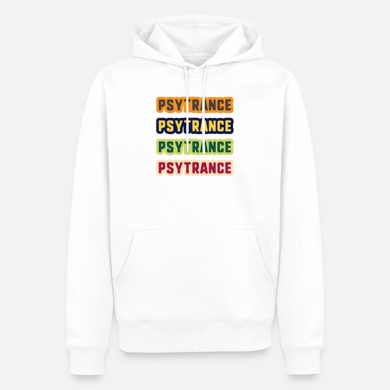 Pile de couleurs Psytrance - Sweat à capuche Premium bio Homme - blanc