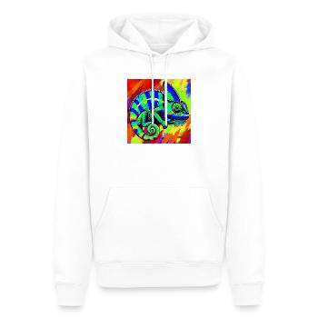 Chamäleon - Männer Premium Bio Hoodie - Weiß - Vorne - Nico (187cm)