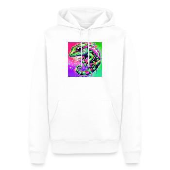 Gecko - Sweat à capuche Premium bio Homme - blanc - Devant - Nico (187cm)