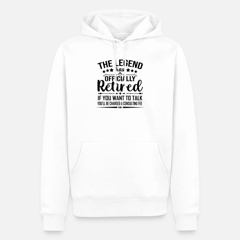 Drôle de déclaration sur la retraite - Sweat à capuche Premium bio Homme - blanc