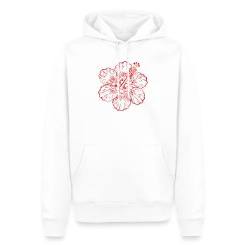 Cadeau de Noël de fleurs d’hibiscus hawaïen, fleurs d’hibiscus - Sweat à capuche Premium bio Homme - blanc - Devant - Nico (187cm)