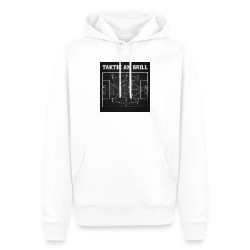 Taktik am Grill Spielplan - Männer Premium Bio Hoodie - Weiß - Vorne - Nico (187cm)