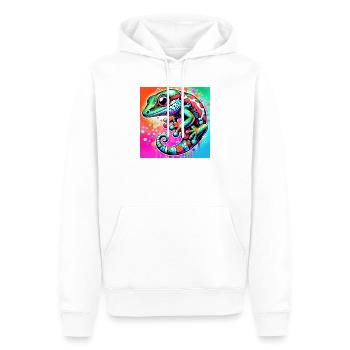 Gecko - Männer Premium Bio Hoodie - Weiß - Vorne - Nico (187cm)