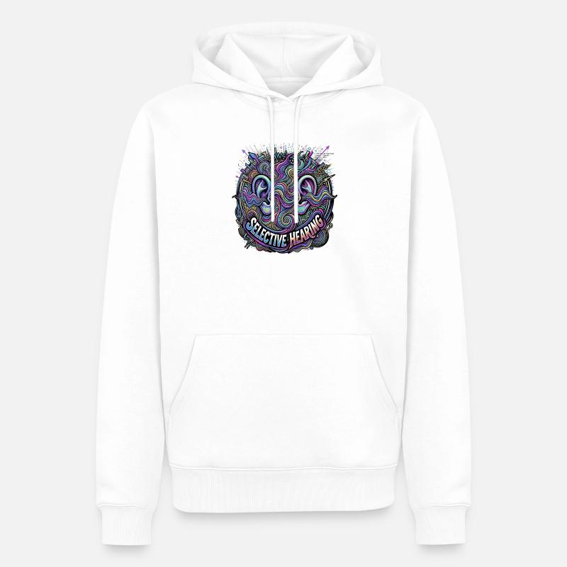 Selective Hearing - Männer Premium Bio Hoodie - Weiß