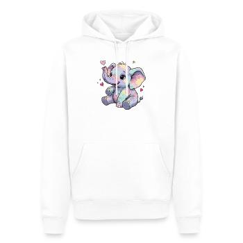 Pastel Elephant Cuddly Heart - Men’s Premium Organic Hoodie - white - Front - Nico (187cm)
