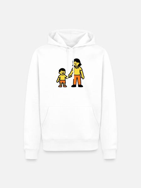 Erzieherin Kind Hand Logo - Männer Premium Bio Hoodie - Weiß