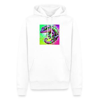 Gecko - Männer Premium Bio Hoodie - Weiß - Vorne - Nico (187cm)
