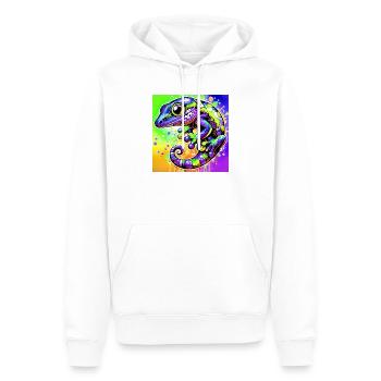 Gecko - Men’s Premium Organic Hoodie - white - Front - Nico (187cm)