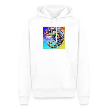 Gecko - Männer Premium Bio Hoodie - Weiß - Vorne - Nico (187cm)