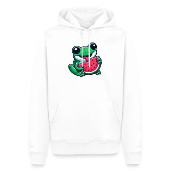 Süßer Frosch Wassermelone Sommer Cool Sonnenschein - Männer Premium Bio Hoodie - Weiß - Vorne - Nico (187cm)