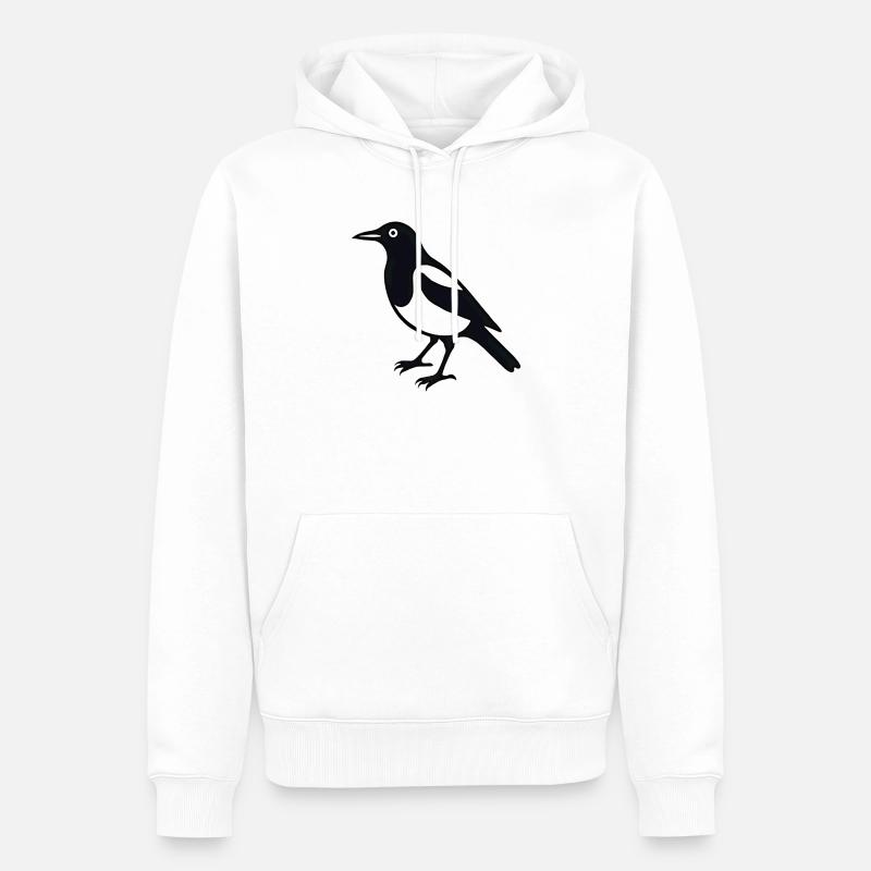 Pie Bird - Sweat à capuche Premium bio Homme - blanc
