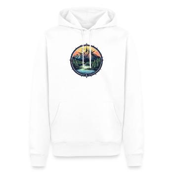 Berge Kompass - Männer Premium Bio Hoodie - Weiß - Vorne - Nico (187cm)