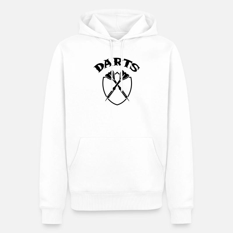 fléchettes - Sweat à capuche Premium bio Homme - blanc