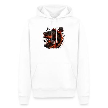 Lava-Karpfen Feuersturm - Männer Premium Bio Hoodie - Weiß - Vorne - Nico (187cm)