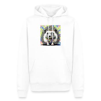 Igel - Männer Premium Bio Hoodie - Weiß - Vorne - Nico (187cm)
