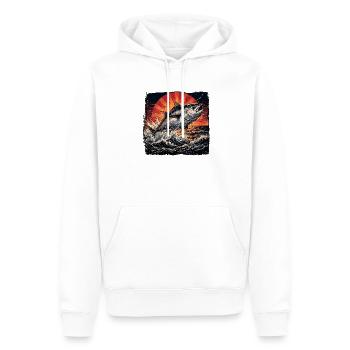Thon rouge - Sweat à capuche Premium bio Homme - blanc - Devant - Nico (187cm)