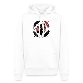Bird Feathers Circle Logo - Men’s Premium Organic Hoodie - white - Front - Nico (187cm)