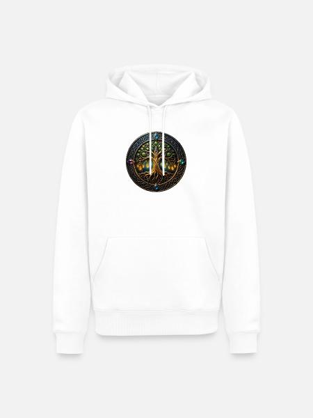 Fantasiebaum des Lichts - Männer Premium Bio Hoodie - Weiß