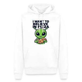 I Want To Believe In Pizza Alien - Männer Premium Bio Hoodie - Weiß - Vorne - Nico (187cm)