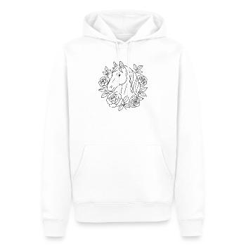 Horse head with roses to color - Men’s Premium Organic Hoodie - white - Front - Nico (187cm)