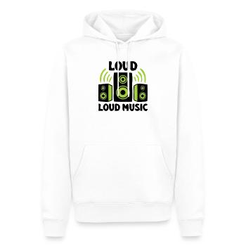 Lautsprecher Boxen Logo - Männer Premium Bio Hoodie - Weiß - Vorne - Nico (187cm)