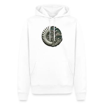 Ammonite Fossil Prehistoric Reef Cutaway - Men’s Premium Organic Hoodie - white - Front - Nico (187cm)