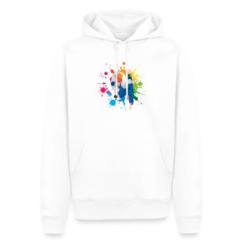 Judo Martial Arts Colorful Watercolor Watercolor Watercolor - Men’s Premium Organic Hoodie - white - Front - Nico (187cm)