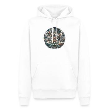 Sentier des Fleurs de la Forêt Lunaire - Sweat à capuche Premium bio Homme - blanc - Devant - Nico (187cm)