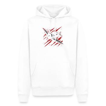 Propellerflugzeug Skizze - Männer Premium Bio Hoodie - Weiß - Vorne - Nico (187cm)