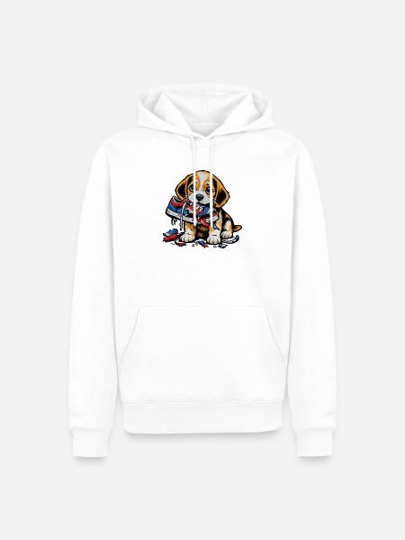 Beagle Zerstört Sneaker - Männer Premium Bio Hoodie - Weiß