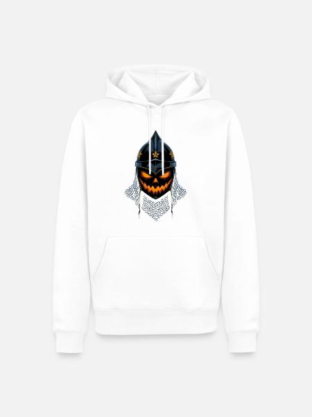 Kürbisritter Halloween - Männer Premium Bio Hoodie - Weiß