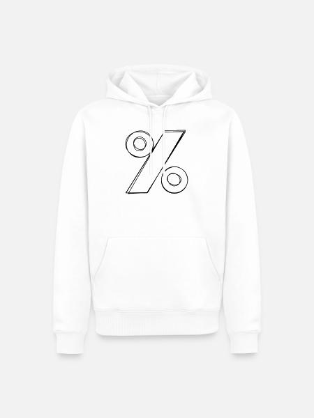 Prozentzeichen handgezeichnet - Männer Premium Bio Hoodie - Weiß