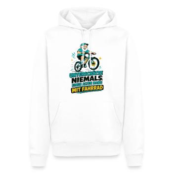 Unterschätze NIEMALS alten Mann mit Fahrrad - Männer Premium Bio Hoodie - Weiß - Vorne - Nico (187cm)