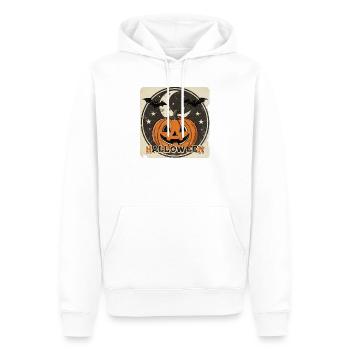 Vintage Halloween – Retro Kürbis Spooky Design - Männer Premium Bio Hoodie - Weiß - Vorne - Nico (187cm)