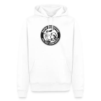 Fail Fast Philosophy – Modern Tech Artwork - Männer Premium Bio Hoodie - Weiß - Vorne - Nico (187cm)