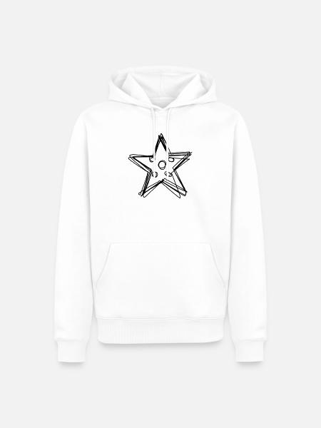 Seestern handgezeichnet - Männer Premium Bio Hoodie - Weiß